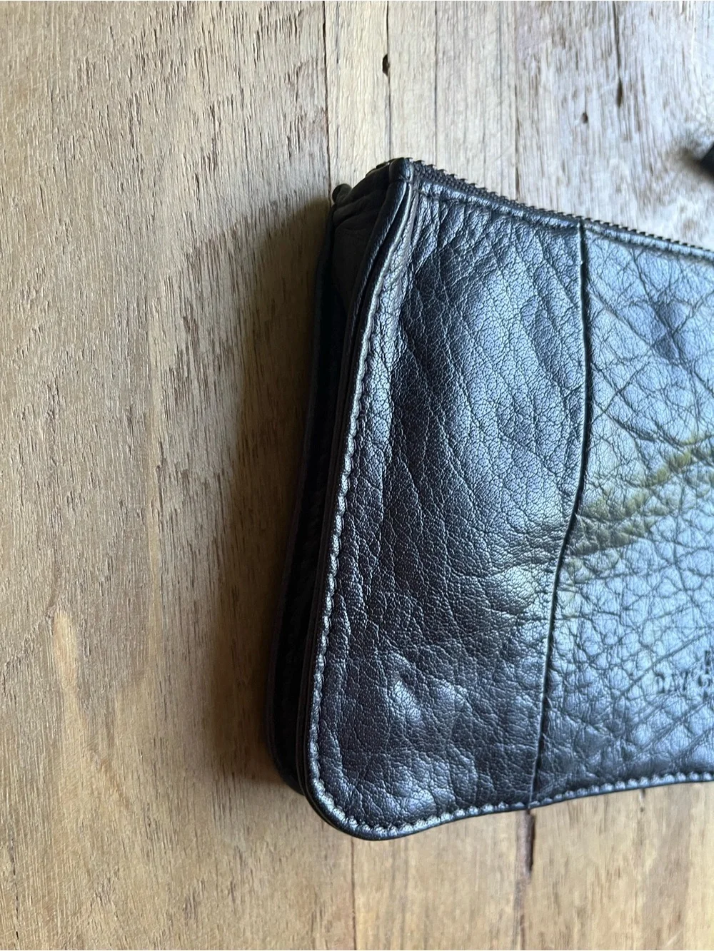 DAY & Mood  Anthropologie Anni Clutch Leather Wristlet Black